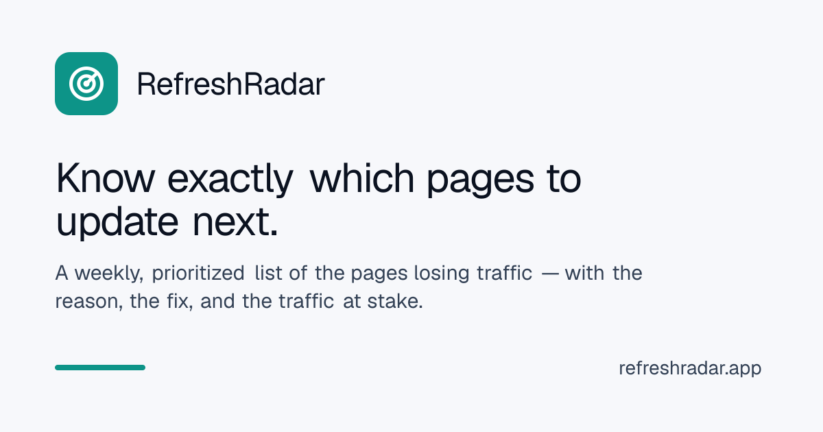 RefreshRadar — official preview image